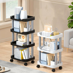 1pc 3 4 Tier Utility Cart Rolling Organization Cart With Wheels