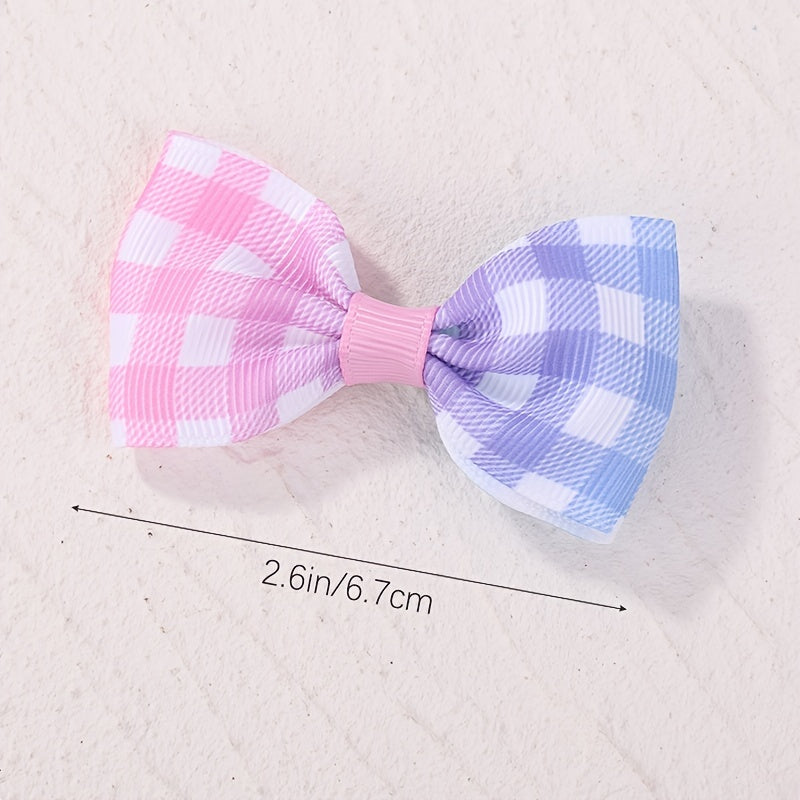 10pcs Unicorn Print Bow Hair Clip Prom Girls Hair Accessories