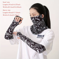 Hip Hop Graffiti Sunproof Mask and Ice Sleeves Set