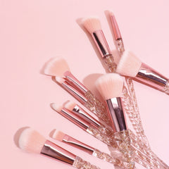 10pcs Pink Makeup Brushes Set Powder Foundation Eyeliner Lip Brush