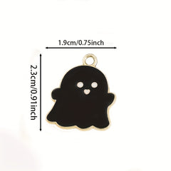 10pcs Cartoon Ghost Charms Alloy Drip Oil Pendant for DIY Jewelry