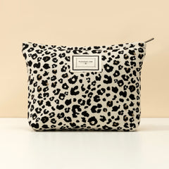 Chic Leopard Print Makeup Bag Compact Cosmetic Organizer