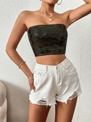 Sparkling Sequin Strapless Crop Top