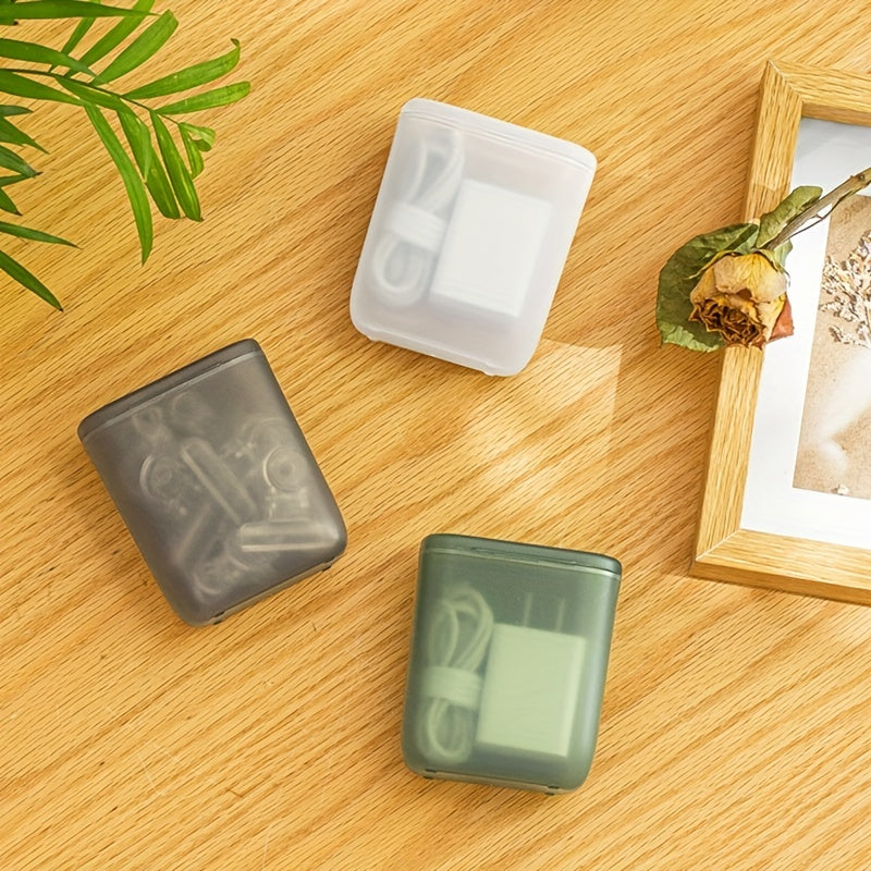 Portable Data Cable Storage Box Earphone Charger Organizer