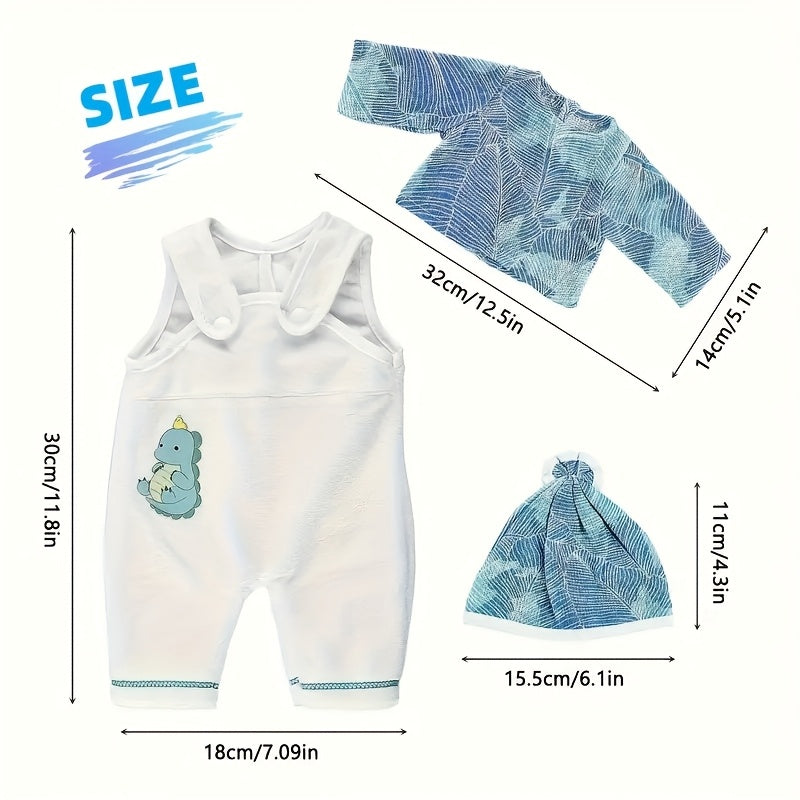 3pcs Outfit Set for 17-18 Inch Dolls: Bear Hat, Pants, Cozy Winter Outfits