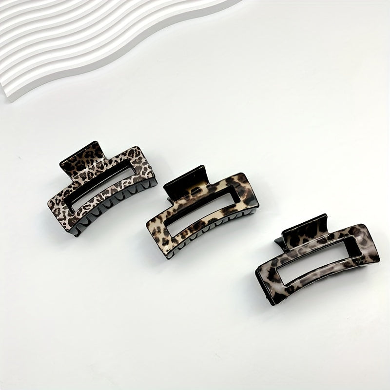 Leopard Print Hollow Hair Claw Large Hair Clip Hair Accessories