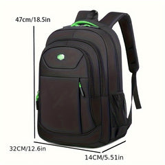 Durable Solid Colour Backpack with Multiple Zippers and Adjustable Straps