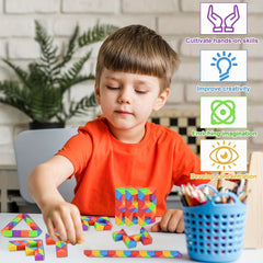 6pc Mini Rainbow Fidget Snake Cube Puzzle Toys for Youngsters Ages 3