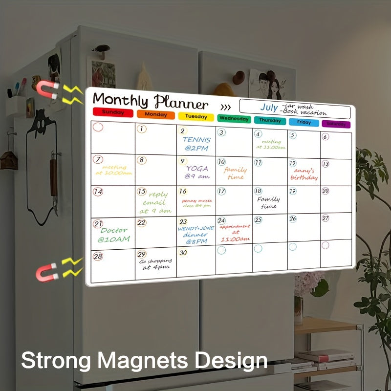 Magnetic Dry Erase Calendar Set - 3 Pack for Refrigerator & Wall