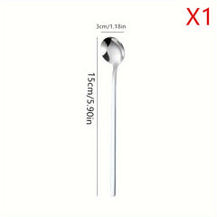 3pcs Stainless Steel Dessert Spoon Modern Stirring Spoon Reusable