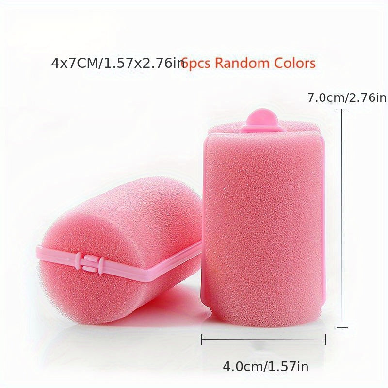 6pcs Large Soft Foam Sponge Hair Rollers for DIY Hair Styling