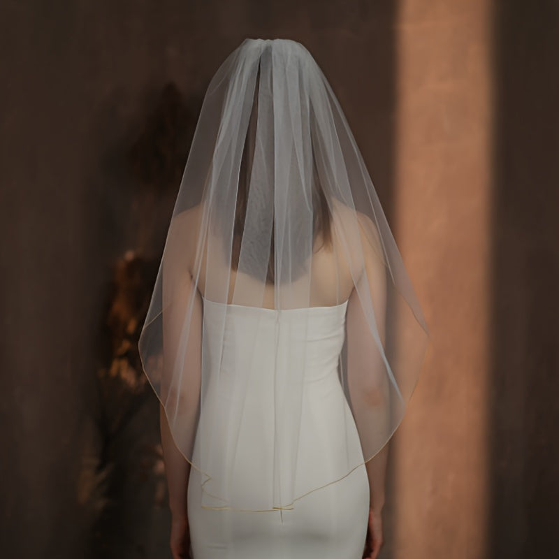 Bridal Wedding Veil Hair Accessory Flowing Single Layer Prom Formal Gift