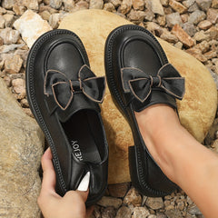 Women's Bowknot Soft Sole Flat Loafers Slip On Shoes
