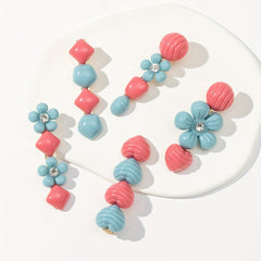 5pcs Pink Geometric Hair Clip for Women Girls