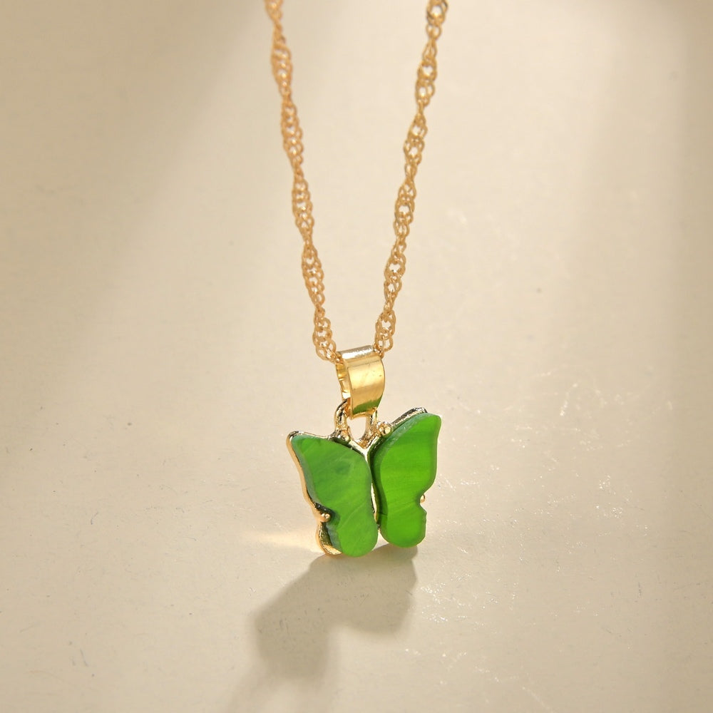 Butterfly Pendant Necklace Dainty Chain Neck Jewelry Birthday Gift