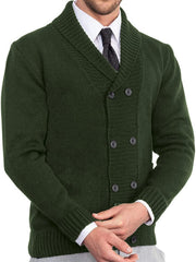Men's Shawl Collar Cardigan Sweater Button Slim Fit Knit Top