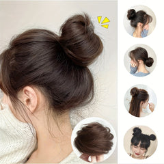 Messy Bun Hair Piece Synthetic Scrunchie Donut Chignon Updo for Women Wedding