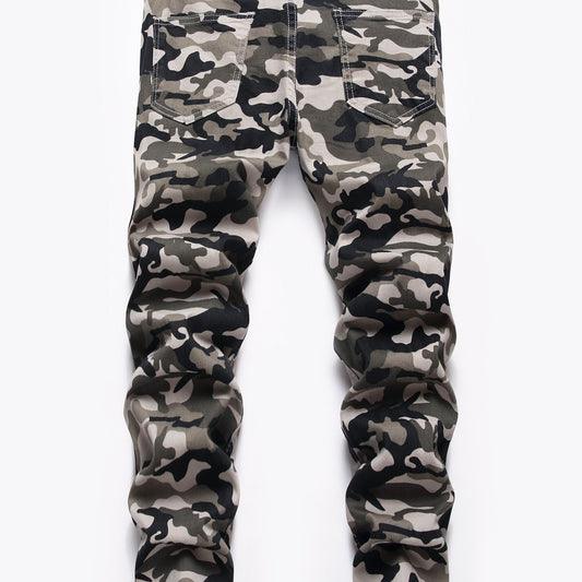 Boys Camo Stretch Jeans Slim Fit Denim Pants Kids Clothes