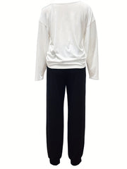 Lips Print Long Sleeve Top & Jogger Pants Set
