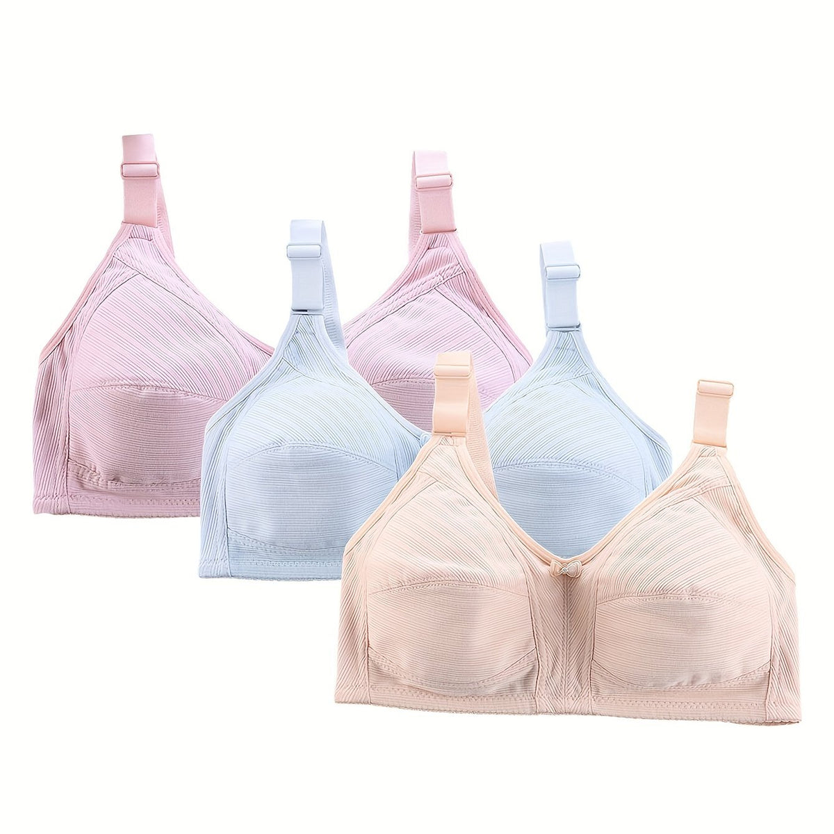 3 Pack Plus Size Bras Set Women's Plus Comfort Full Cover
