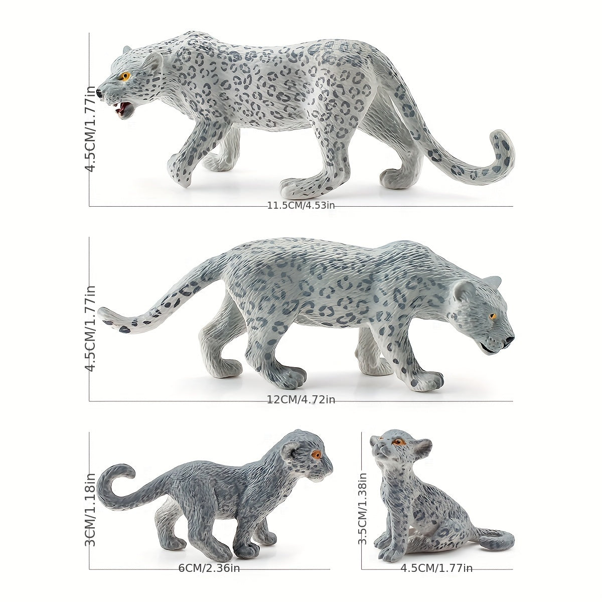 Snow Leopard Toy Model Desktop Decoration