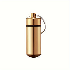 Portable Aluminum Keychain Pill Box Waterproof Travel Meds Storage