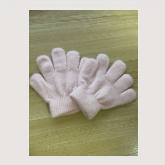 Warm Knitted Children's Gloves for Autumn/Winter
