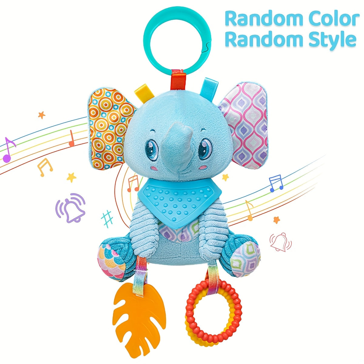 Colorful Spiral Rattle Toy for Kids with Rings
