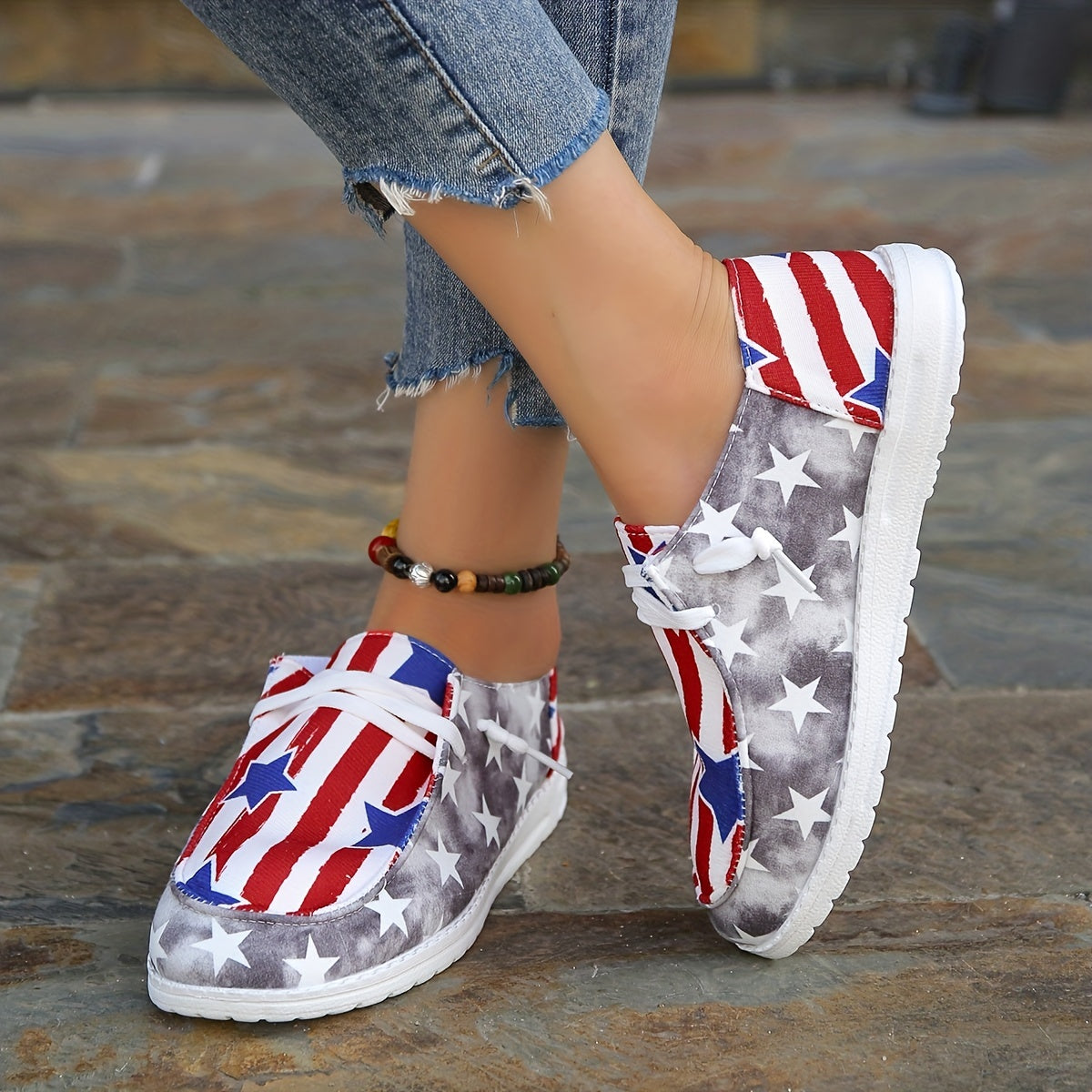 Women's Star Pattern Canvas Shoes Lightweight Sneakers
