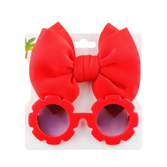 Summer Sunglasses & Bow Headband Set for Outdoor Style