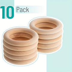 10pcs 80mm Wooden Rings for Craft Solid Wood Rings for DIY Crafts Jewelry Making