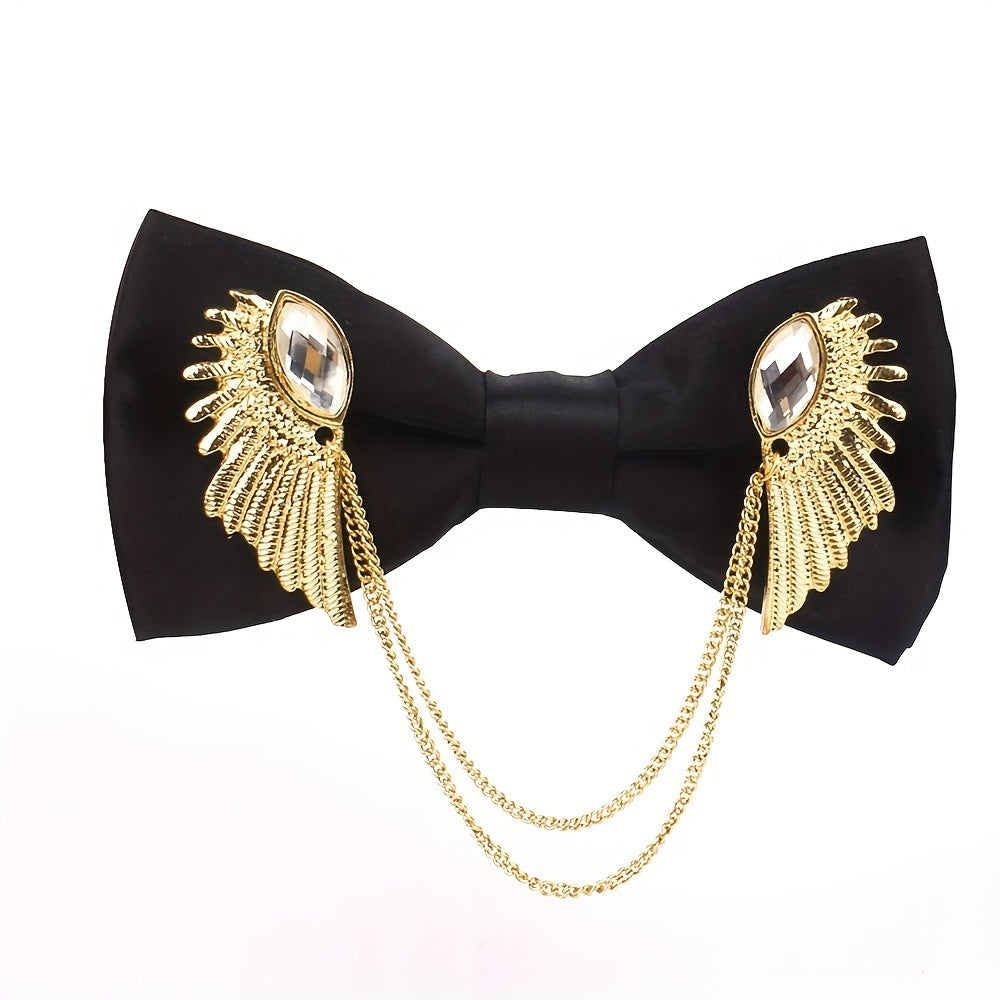 Metal Chain Double Layer Bow Tie Men's Party Dress Bow