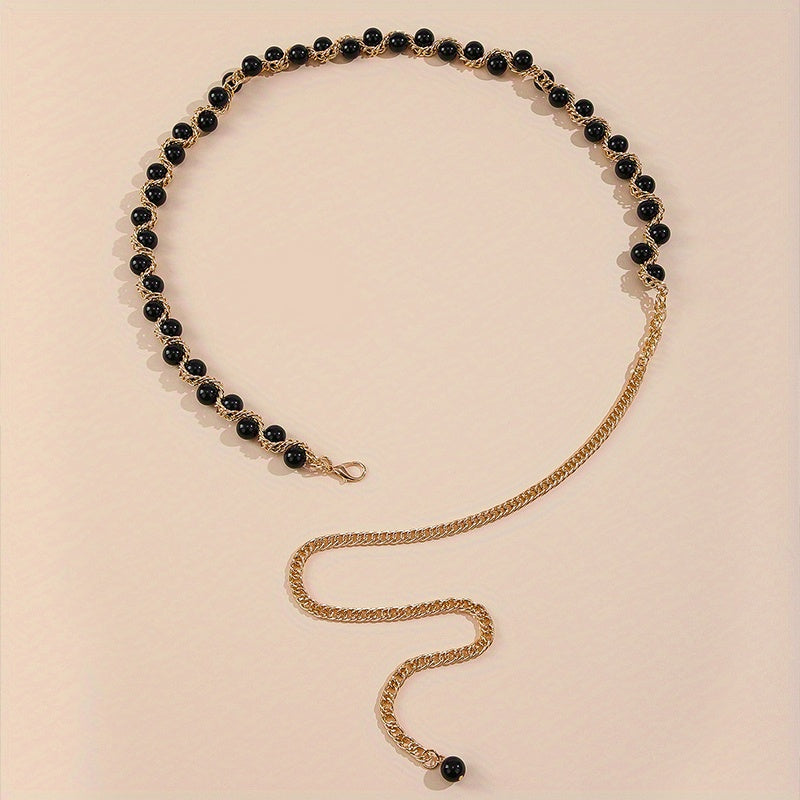 Faux Pearl Waist Chain Tassel Girdle for Women