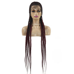 Ombre Box Braided Cornrow Braids Full Lace Frontal Wig