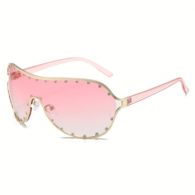 Y2K Rivet Wrap Around Sunglasses UV400