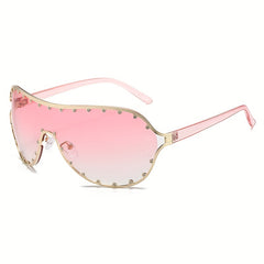 Y2K Rivet Wrap Around Sunglasses UV400