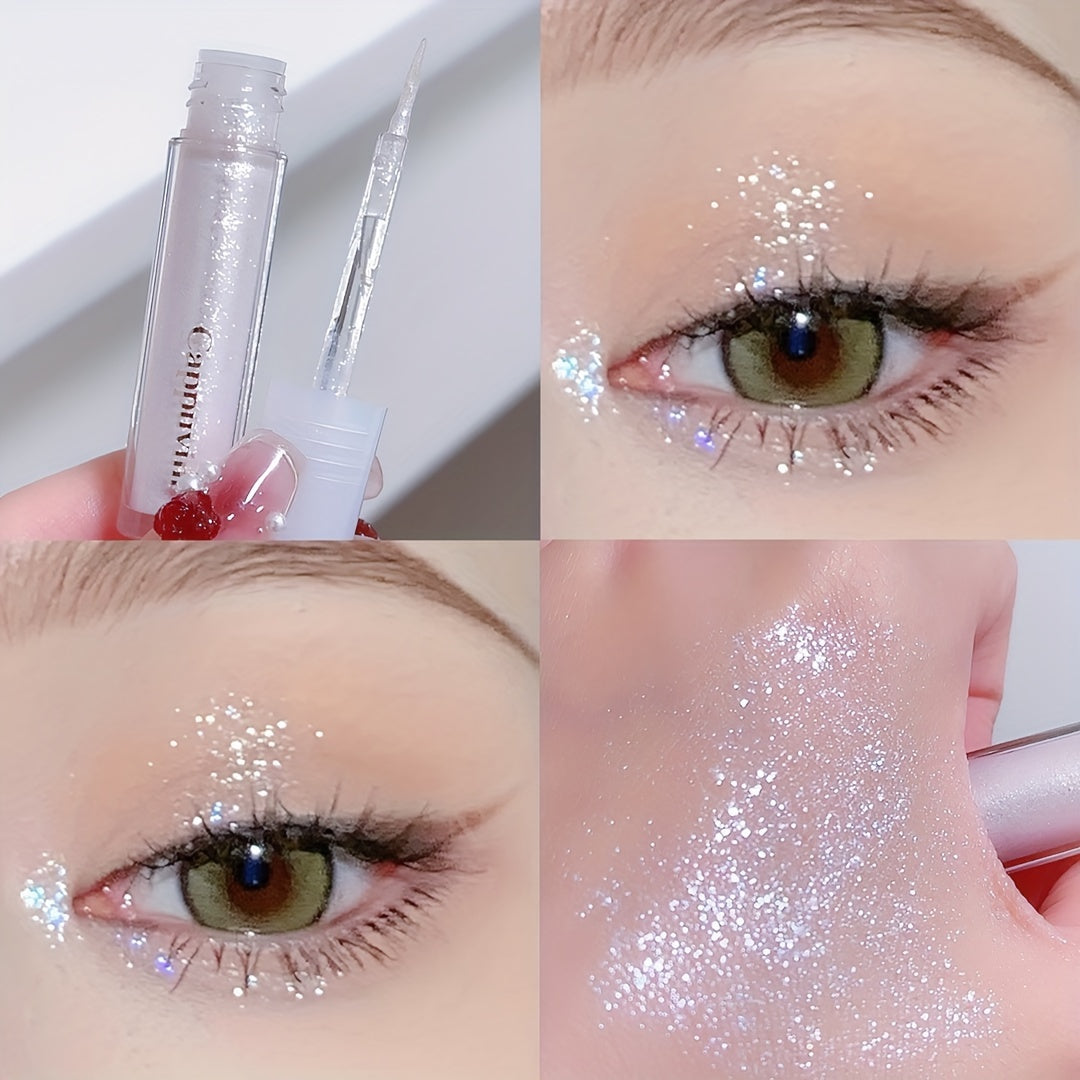 Liquid Eyeshadow Stick Glitter Pearly Finish Highlighter Golden Yellow