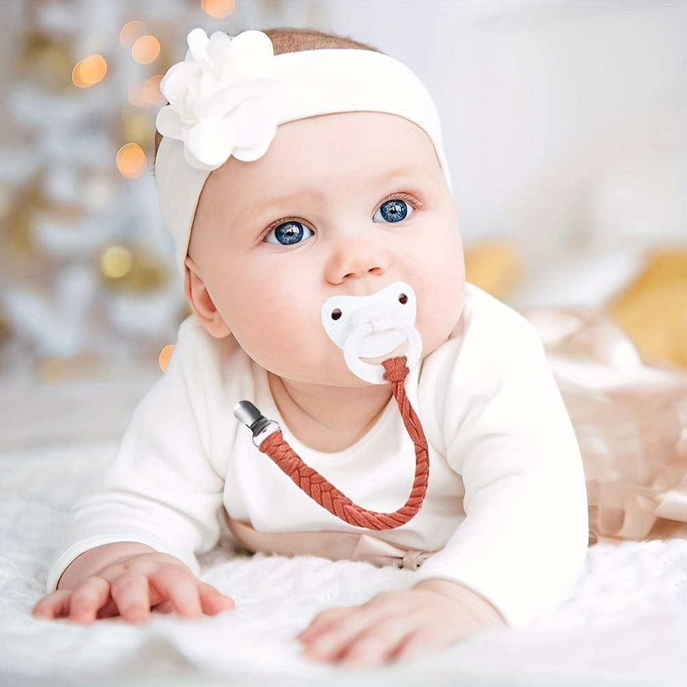 6pcs Unisex Pacifier Clips Braided Holders for Boys & Girls