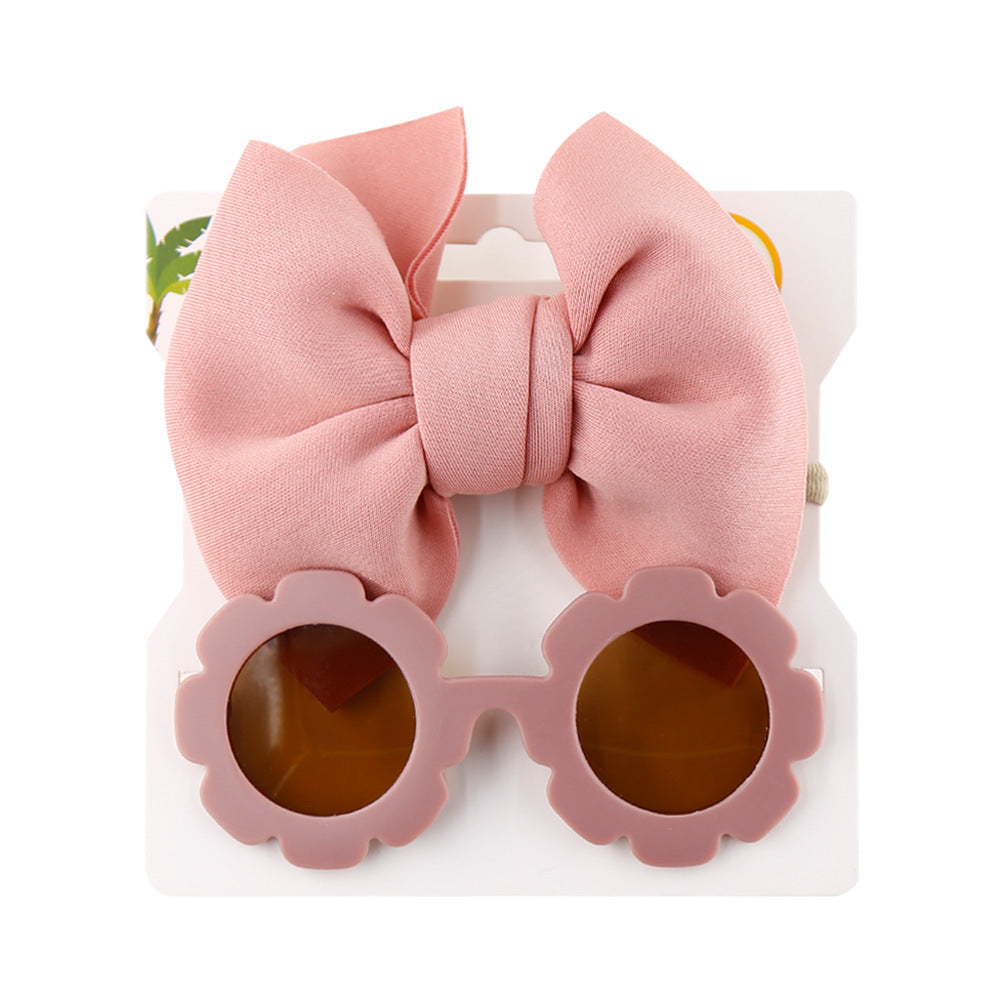 Summer Sunglasses & Bow Headband Set for Outdoor Style