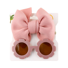 Summer Sunglasses & Bow Headband Set for Outdoor Style