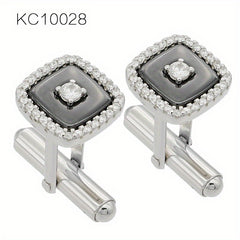 925 Silver Button Cufflinks Zirconia Shirt Cufflinks Versatile Accessories