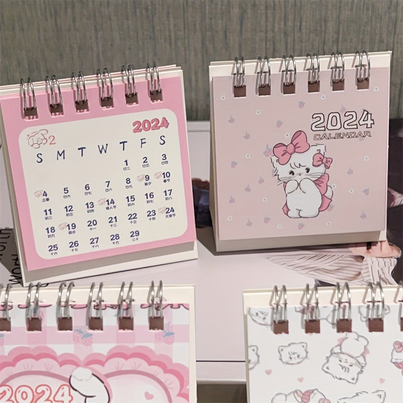 Mikko Pink Kitten Desk Calendar Student Desktop Book