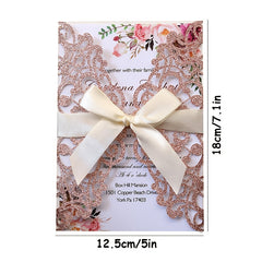 10pcs Laser Cut Invitation Cards for Weddings Birthdays Events Vintage Postcards