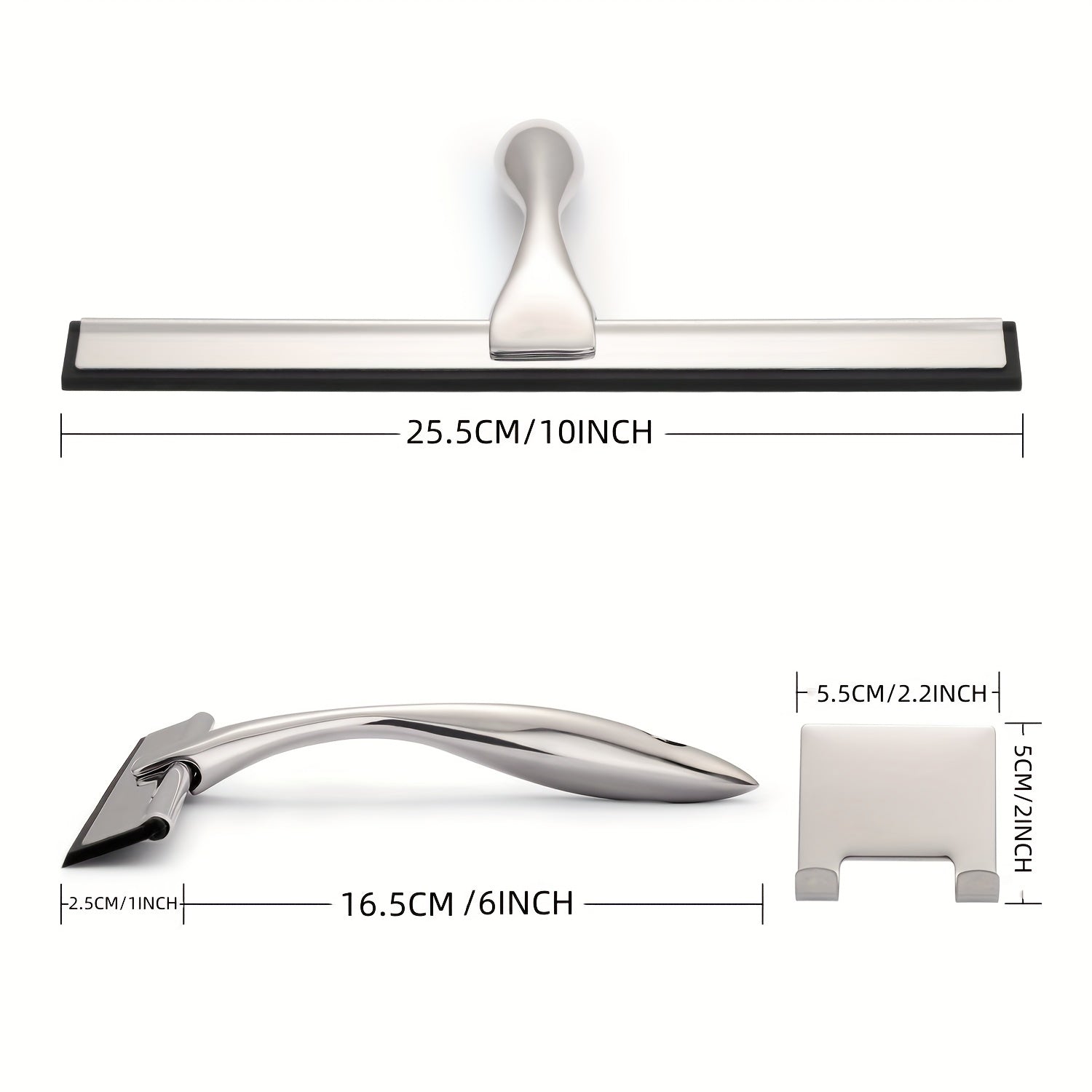 Stainless Steel Shower Squeegee 10 Inches