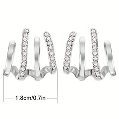 Zircon Inlaid Claw Stud Earrings for Everyday Styling