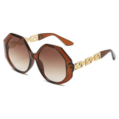 Thick Frame Polygonal Sunglasses Large Oversized Vintage Shades