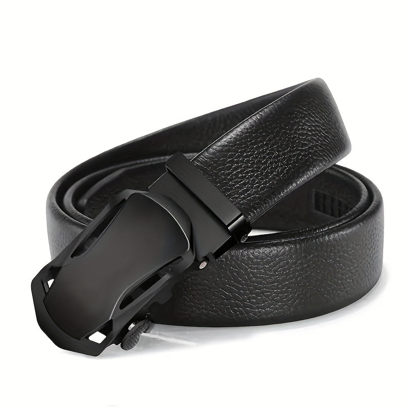 2pcs Men's Belt PU Ratchet Casual Belt Cut To Exact Fit