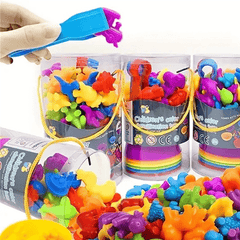 Kids' Rainbow Dino Counting & Classification Math Toy Set