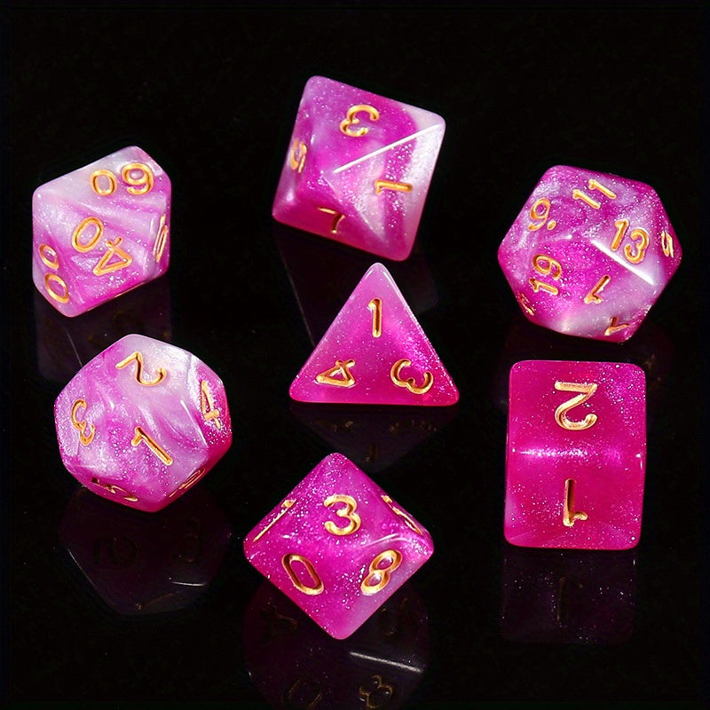 7pcs Starry Sky Milky Way Dice Set for Table Game