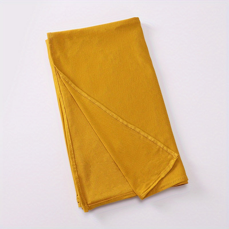 Long Hijab Solid Scarf Elastic Turban Large Shawl Bandana for Women